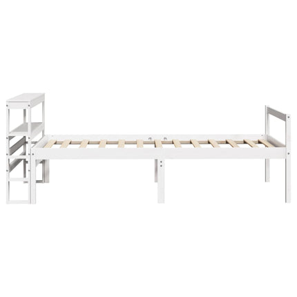 seniorseng med sengegavl 90x190 cm massivt fyrretræ hvid