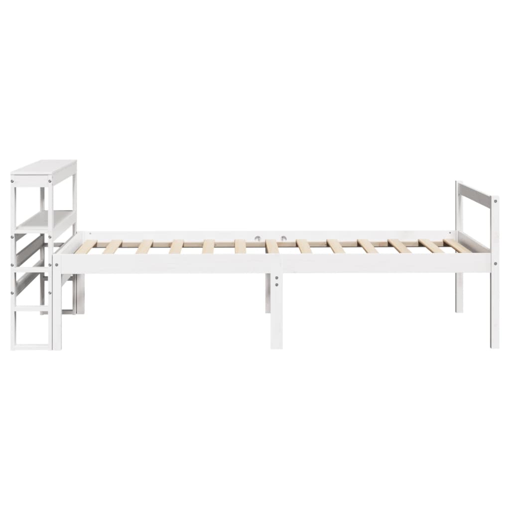 seniorseng med sengegavl 90x190 cm massivt fyrretræ hvid