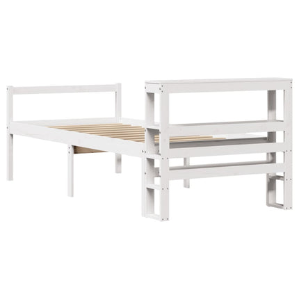 seniorseng med sengegavl 90x190 cm massivt fyrretræ hvid