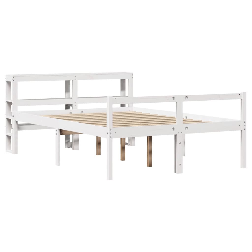 seniorseng med sengegavl 120x190 cm massivt fyrretræ hvid