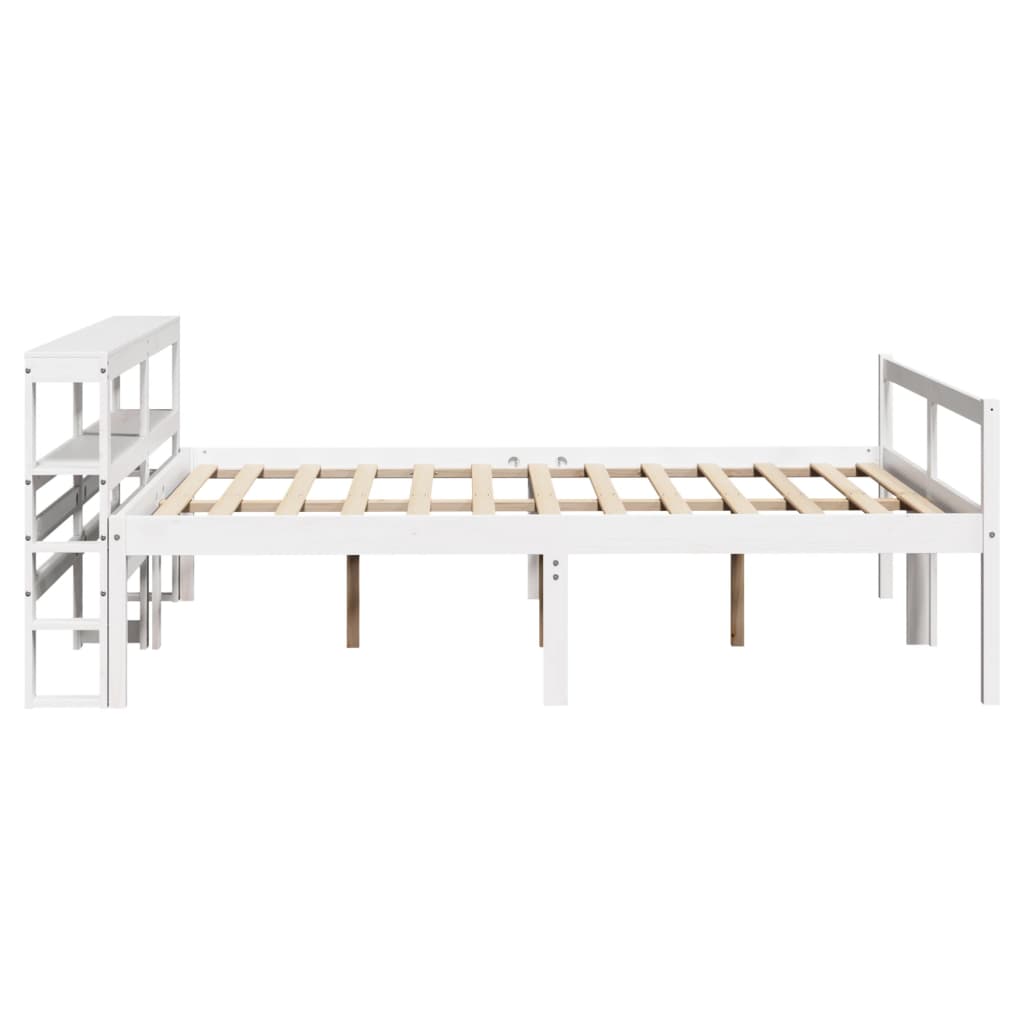 seniorseng med sengegavl 120x190 cm massivt fyrretræ hvid