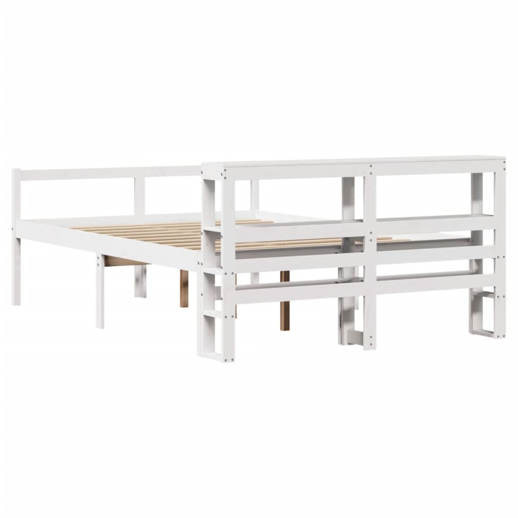 seniorseng med sengegavl 120x190 cm massivt fyrretræ hvid