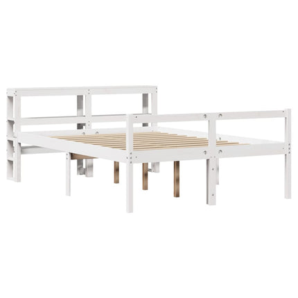 seniorseng med sengegavl 120x200 cm massivt fyrretræ hvid