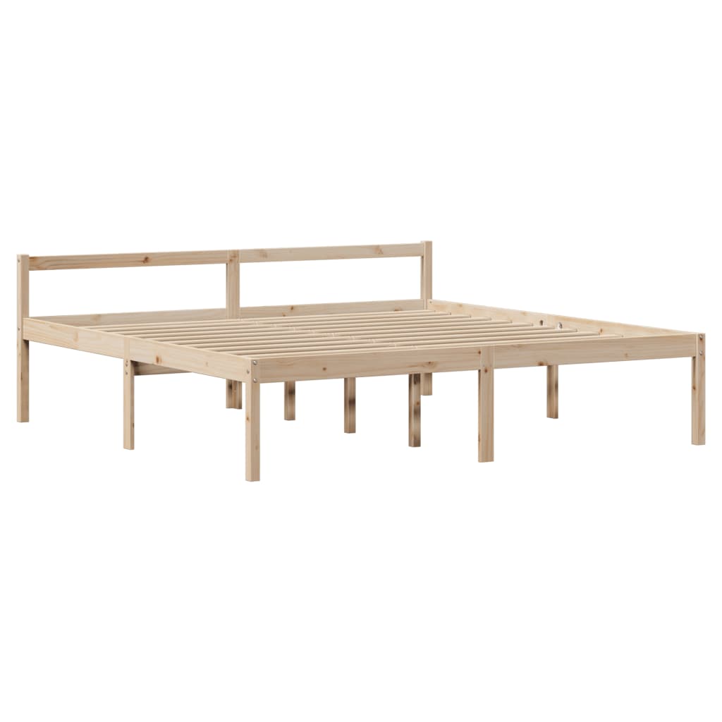 seniorseng med sengegavl 180x200 cm massivt fyrretræ