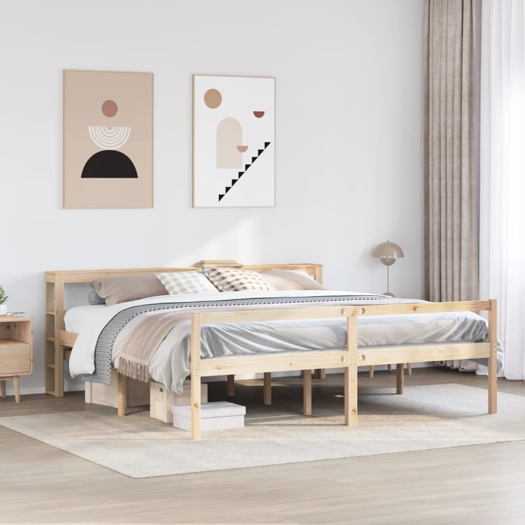seniorseng med sengegavl 180x200 cm massivt fyrretræ