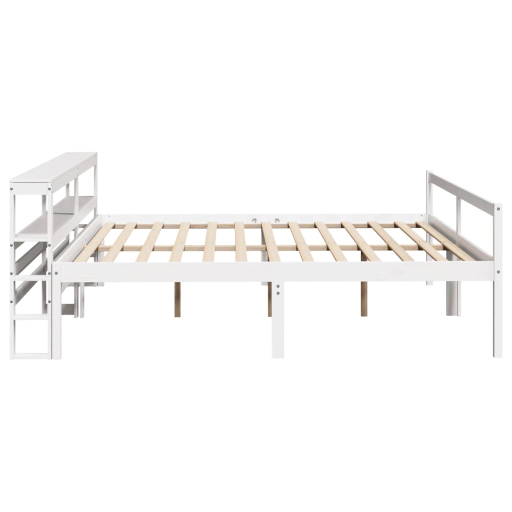 seniorseng med sengegavl 200x200 cm massivt fyrretræ hvid