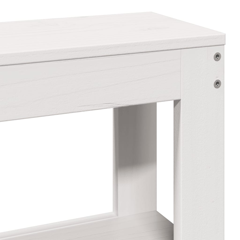seniorseng med sengegavl 200x200 cm massivt fyrretræ hvid