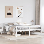 seniorseng med sengegavl 200x200 cm massivt fyrretræ hvid