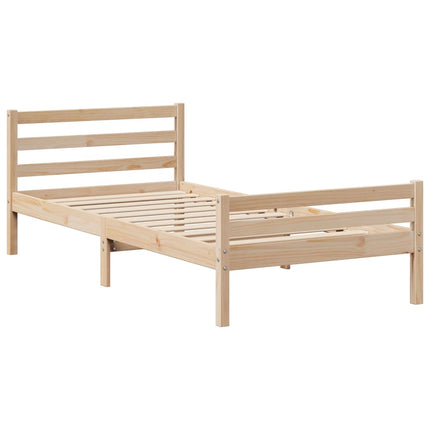 sengeramme med sengegavl 90x200 cm massivt fyrretræ