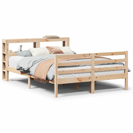 sengeramme med sengegavl 150x200 cm massivt fyrretræ