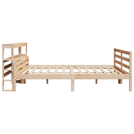 sengeramme med sengegavl 200x200 cm massivt fyrretræ
