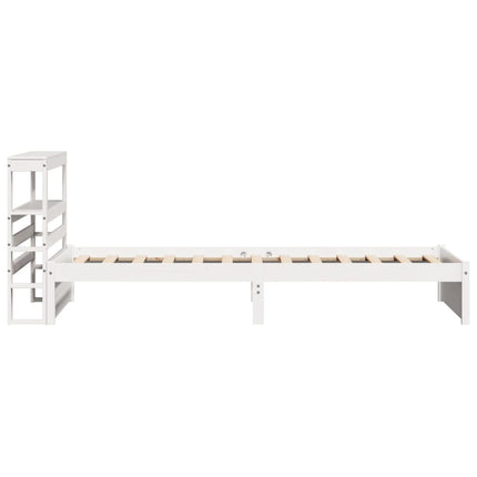 sengeramme med sengegavl 75x190 cm massivt fyrretræ hvid