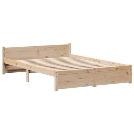 sengeramme med sengegavl 140x190 cm massivt fyrretræ