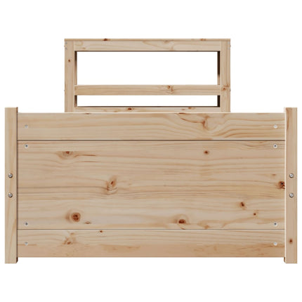 sengeramme med sengegavl 90x200 cm massivt fyrretræ