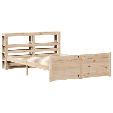 sengeramme med sengegavl 150x200 cm massivt fyrretræ