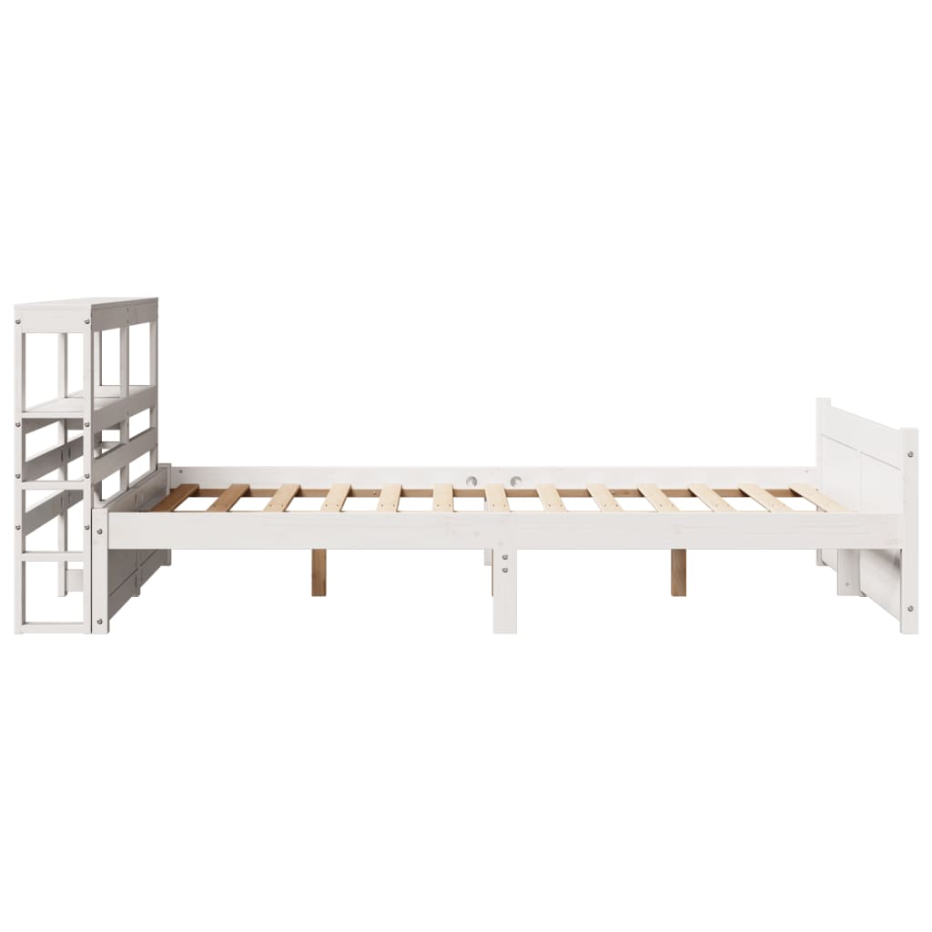 Sengeramme med hovedgærde uden madras Hvid 160x200 cm