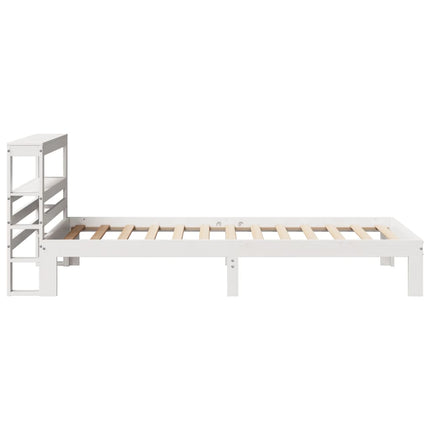 sengeramme med sengegavl 75x190 cm massivt fyrretræ hvid