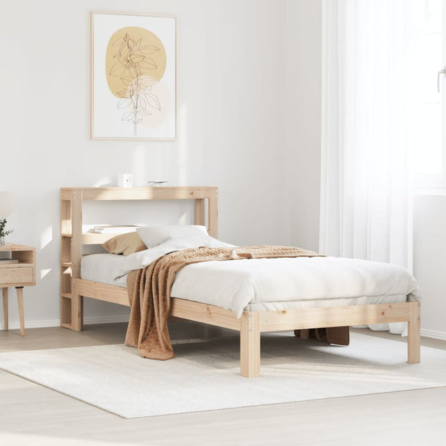 sengeramme med sengegavl 90x190 cm massivt fyrretræ