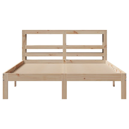 sengeramme med sengegavl 120x190 cm massivt fyrretræ