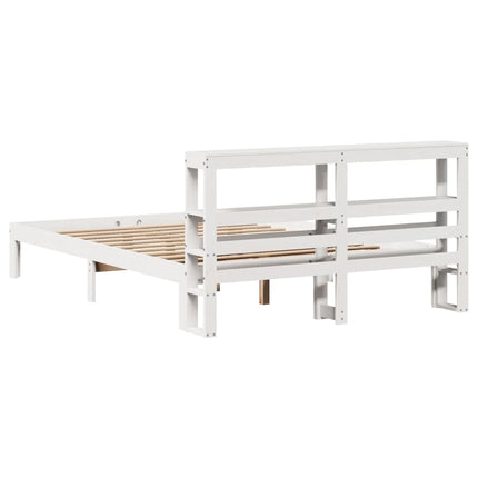 Sengeramme med hovedgærde uden madras Hvid 140x190 cm