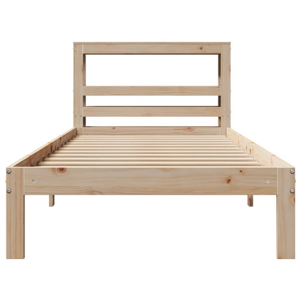 sengeramme med sengegavl 90x200 cm massivt fyrretræ
