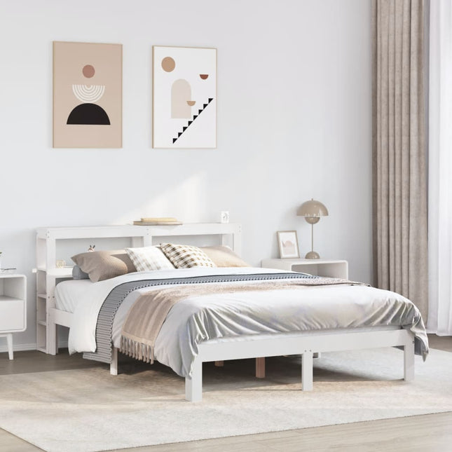 Sengeramme med hovedgærde uden madras Hvid 120x200 cm