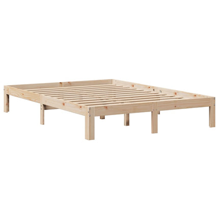 sengeramme med sengegavl 150x200 cm massivt fyrretræ