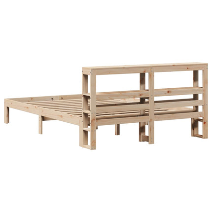 sengeramme med sengegavl 160x200 cm massivt fyrretræ