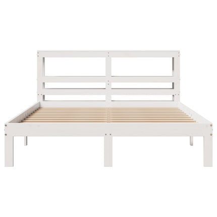 Sengeramme med hovedgærde uden madras Hvid 160x200 cm