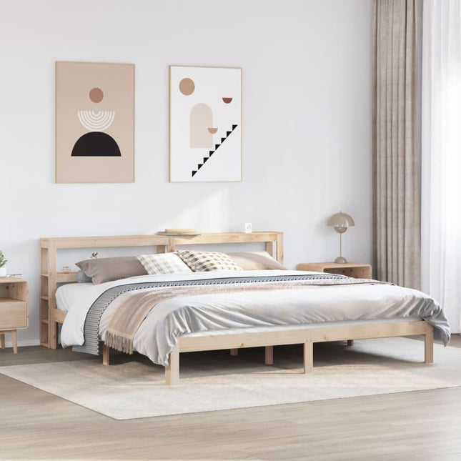 sengeramme med sengegavl 180x200 cm massivt fyrretræ