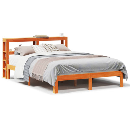 sengeramme uden madras 120x190 cm massivt fyrretræ gyldenbrun