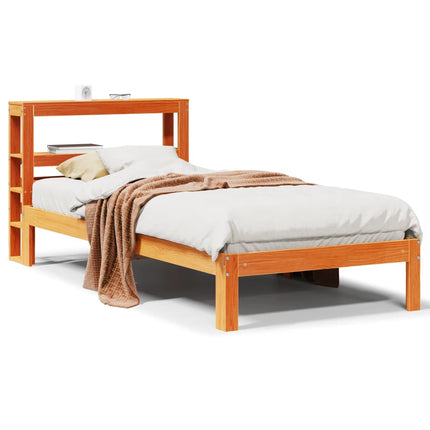 sengeramme uden madras 100x200 cm massivt fyrretræ gyldenbrun