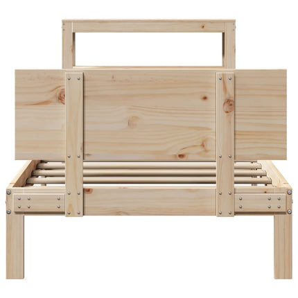 sengeramme med sengegavl 75x190 cm massivt fyrretræ