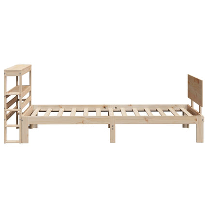 sengeramme med sengegavl 75x190 cm massivt fyrretræ