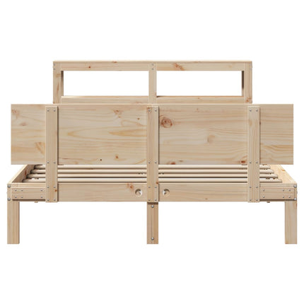 sengeramme med sengegavl 120x190 cm massivt fyrretræ