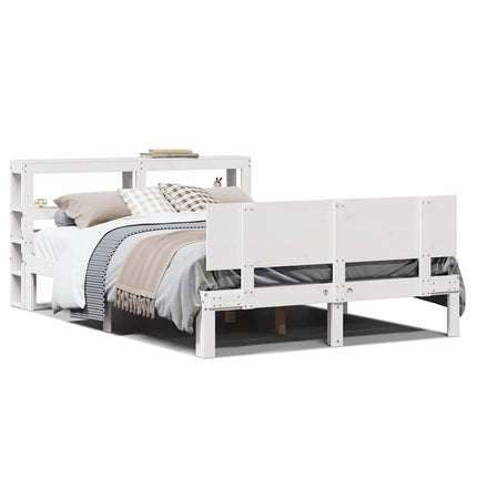 sengeramme med sengegavl135x190 cm massivt fyrretræ hvid
