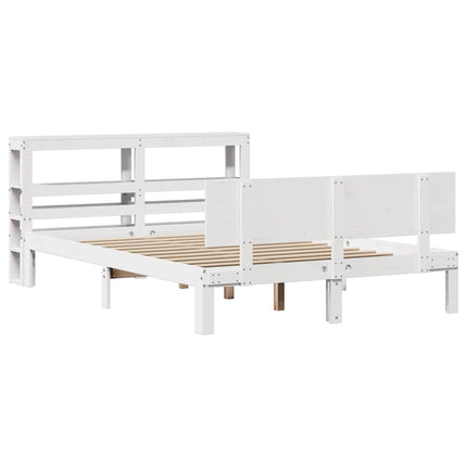 sengeramme med sengegavl135x190 cm massivt fyrretræ hvid