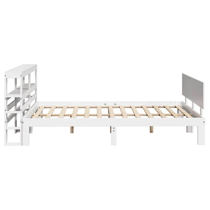 sengeramme med sengegavl135x190 cm massivt fyrretræ hvid