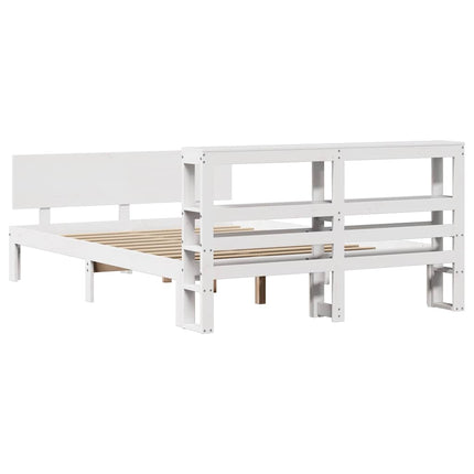 sengeramme med sengegavl135x190 cm massivt fyrretræ hvid