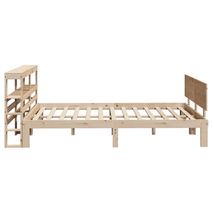 sengeramme med sengegavl 140x190 cm massivt fyrretræ
