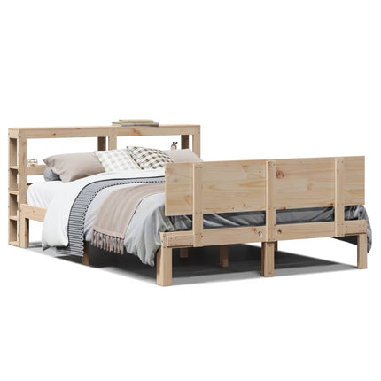 sengeramme med sengegavl 120x200 cm massivt fyrretræ hvid