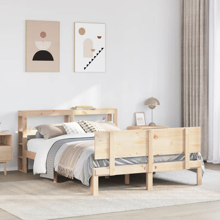 sengeramme med sengegavl 120x200 cm massivt fyrretræ hvid