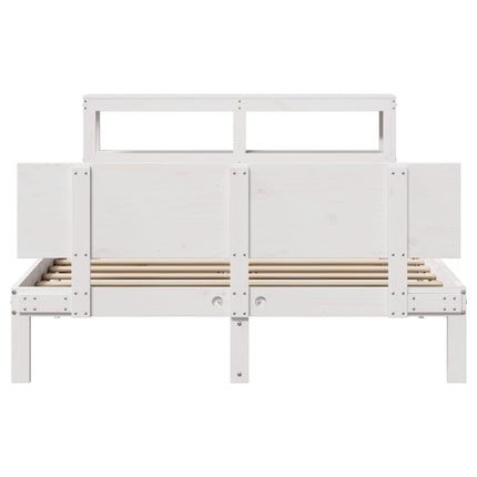 Sengeramme med hovedgærde uden madras Hvid 120x200 cm