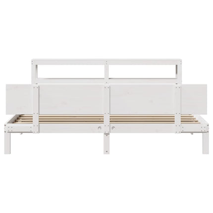 Sengeramme med hovedgærde uden madras Hvid 180x200 cm