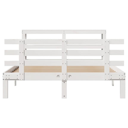 sengeramme med sengegavl135x190 cm massivt fyrretræ hvid