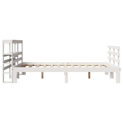 Sengeramme med hovedgærde uden madras Hvid 140x190 cm