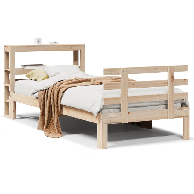 sengeramme med sengegavl 90x200 cm massivt fyrretræ