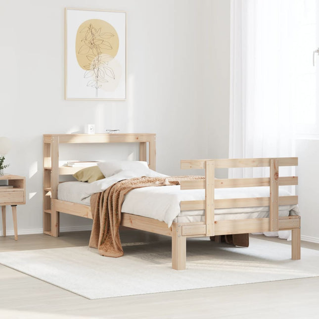 sengeramme med sengegavl 90x200 cm massivt fyrretræ
