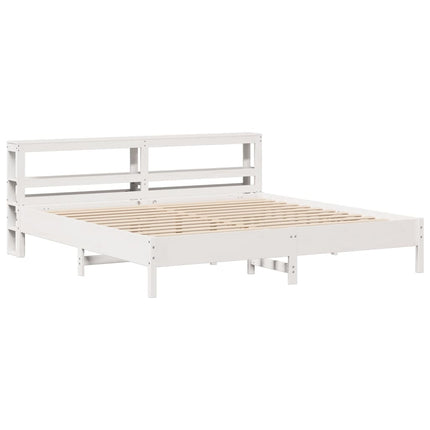 sengeramme uden madras 200x200 cm massivt fyrretræ hvid
