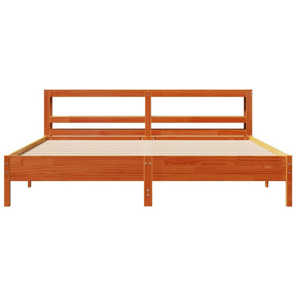 sengeramme uden madras 200x200 cm massivt fyrretræ gyldenbrun